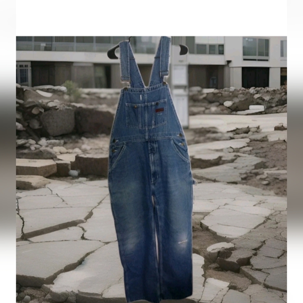 Five Brother denim bib carpenter overalls,34 X 32